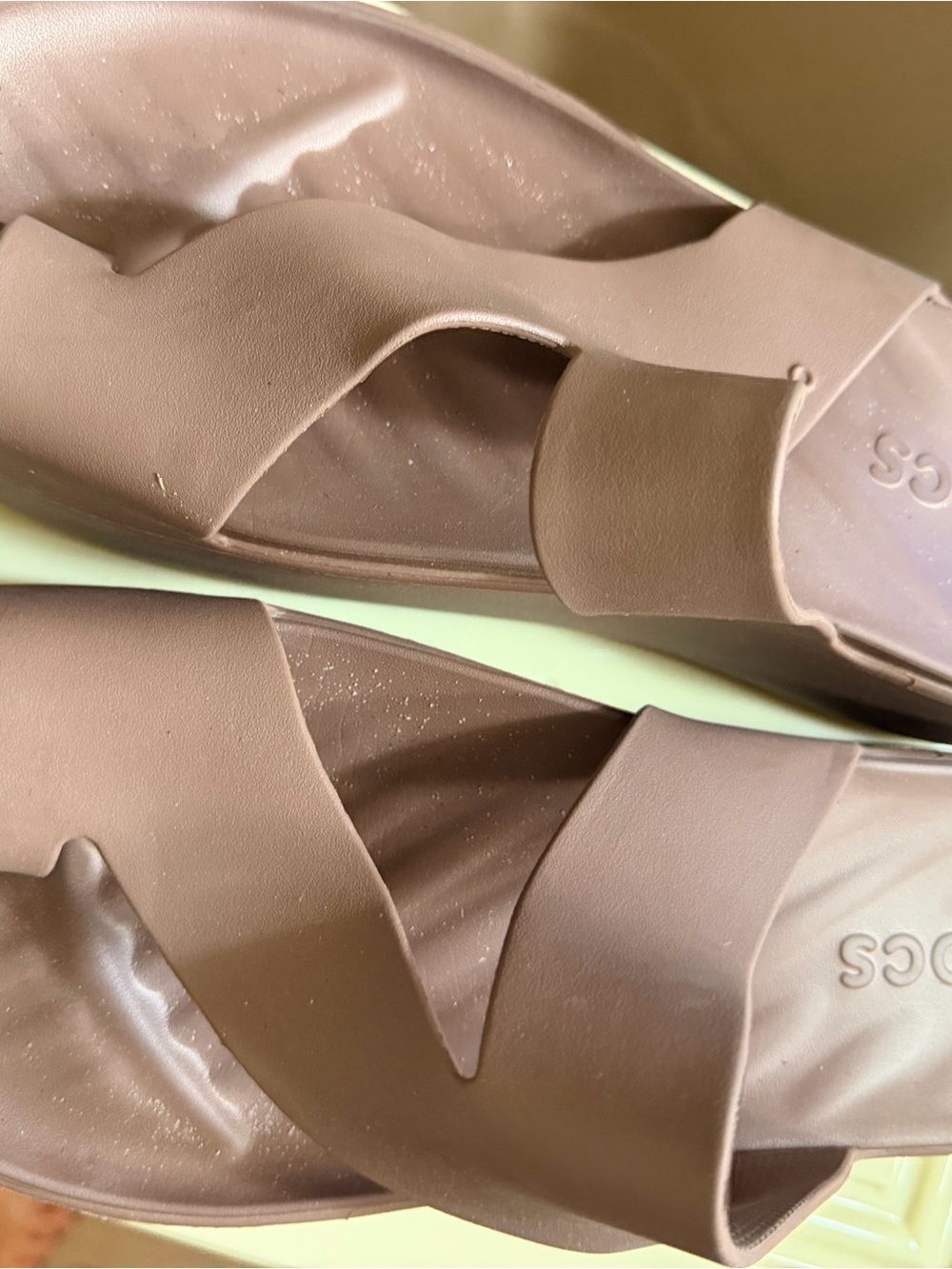 CROCS Women's Slide Sandals in Mauve Taupe